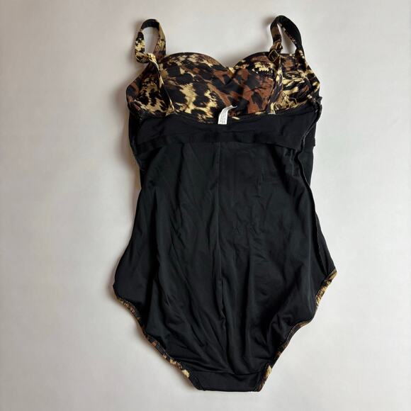 Slimming Soma One Piece Swimsuit Tamed Bathing Size 12 Cheetah Leopard Mob Wife - Picture 8 of 10
